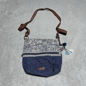 Sakroots Womens Handbag Purse Navy Spirit Desert Artist Circle Soft Bucket Bag‎